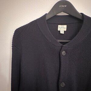 J.Crew Ribbed merino wool baseball cardigan sweater